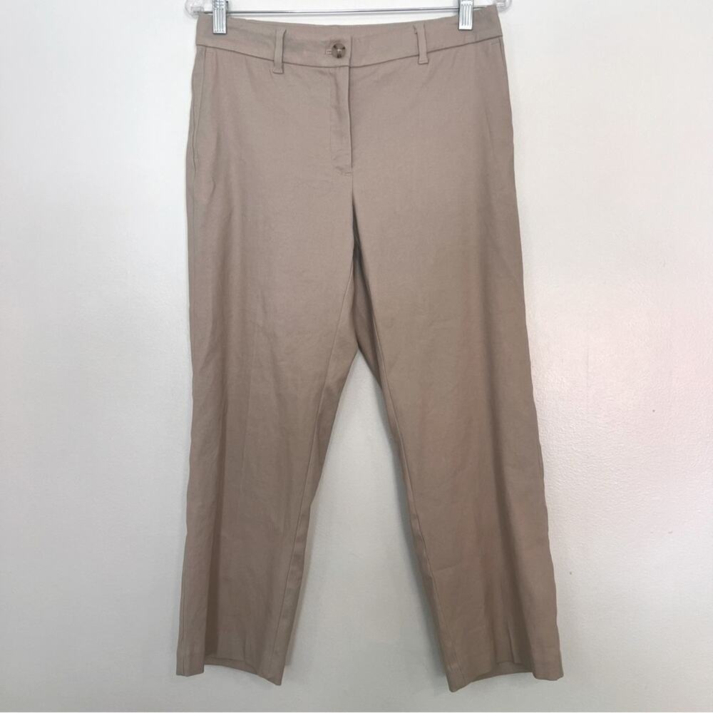 J.Jill Stretch Linen Blend High Rise Straight Leg Minimalist Cropped Pants SZ 6